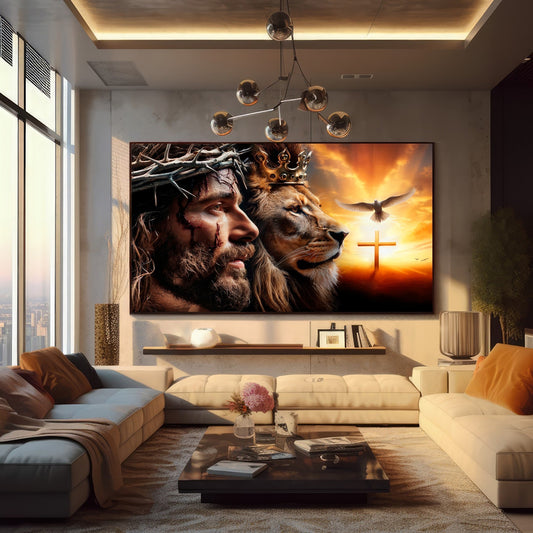 Quadro Leão Coragem e Espírito