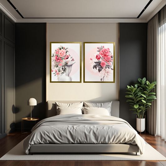 Kit 2 Quadros: Floral - Beleza e Delicadeza na Decoração
