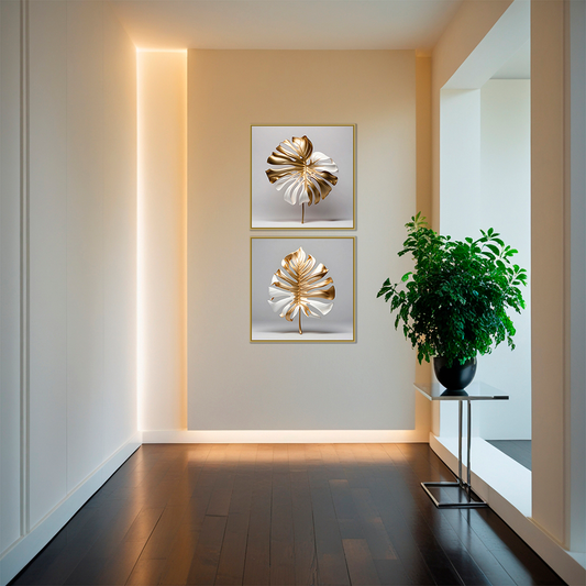 Kit 2 Quadros: Costela de Adão Gold