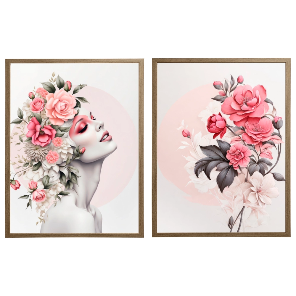 Kit 2 Quadros: Floral - Beleza e Delicadeza na Decoração