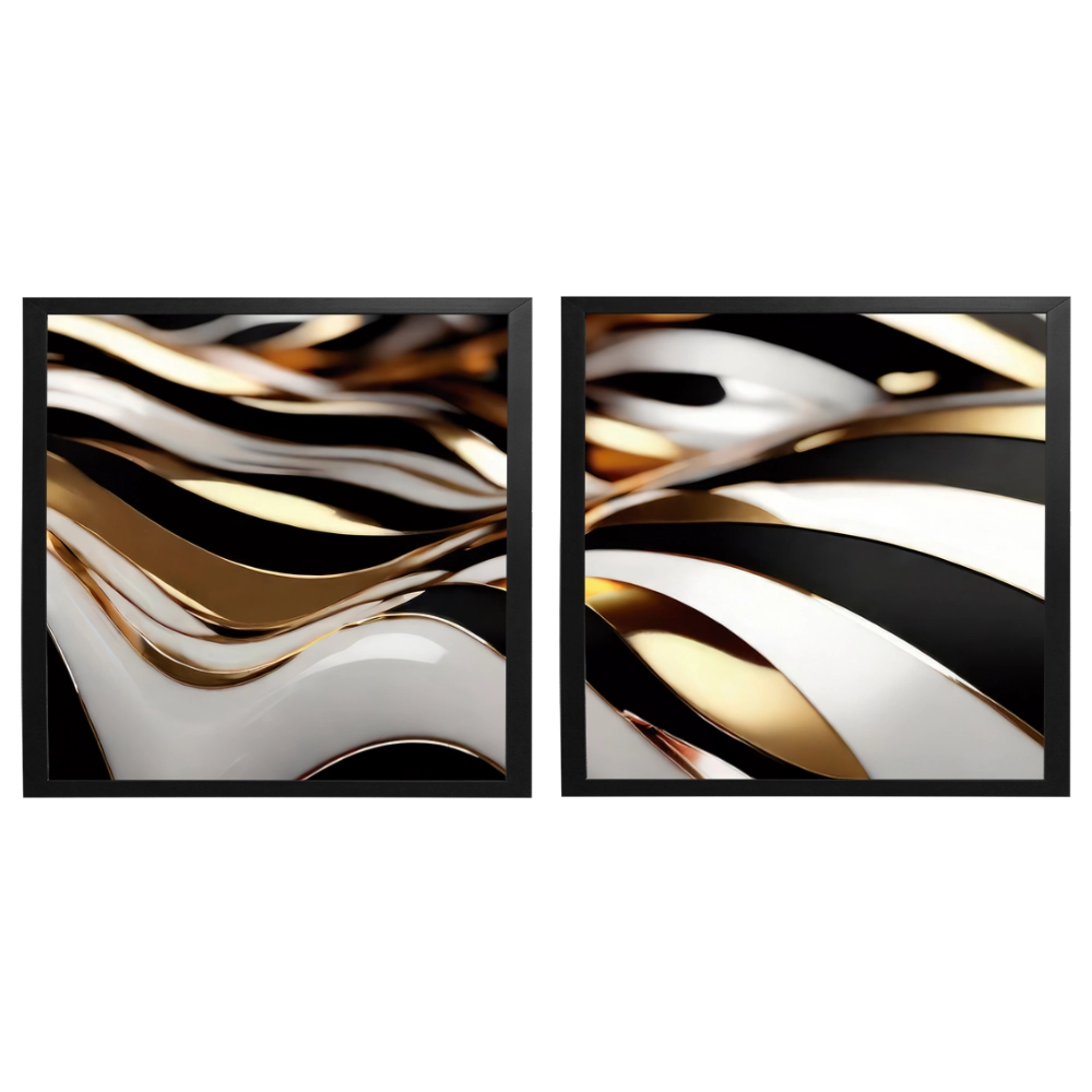 Kit 2 Quadros: Elegância Fluida