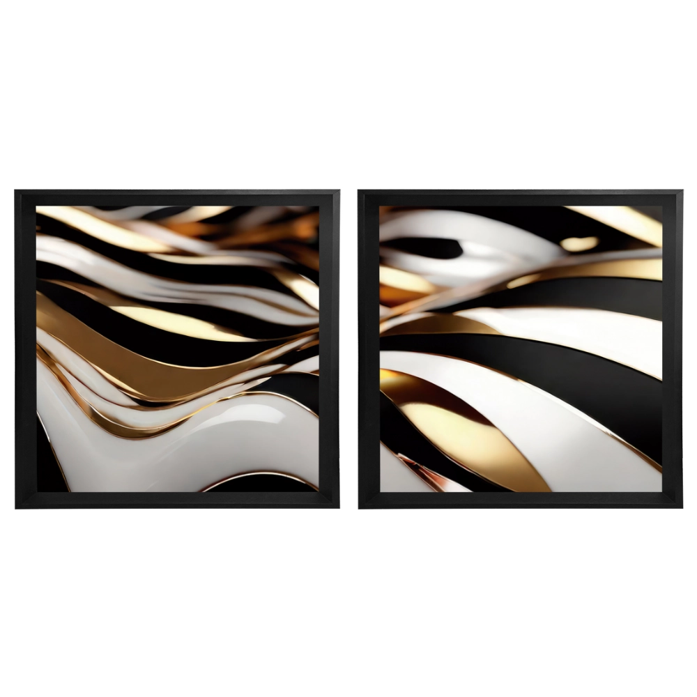 Kit 2 Quadros: Elegância Fluida