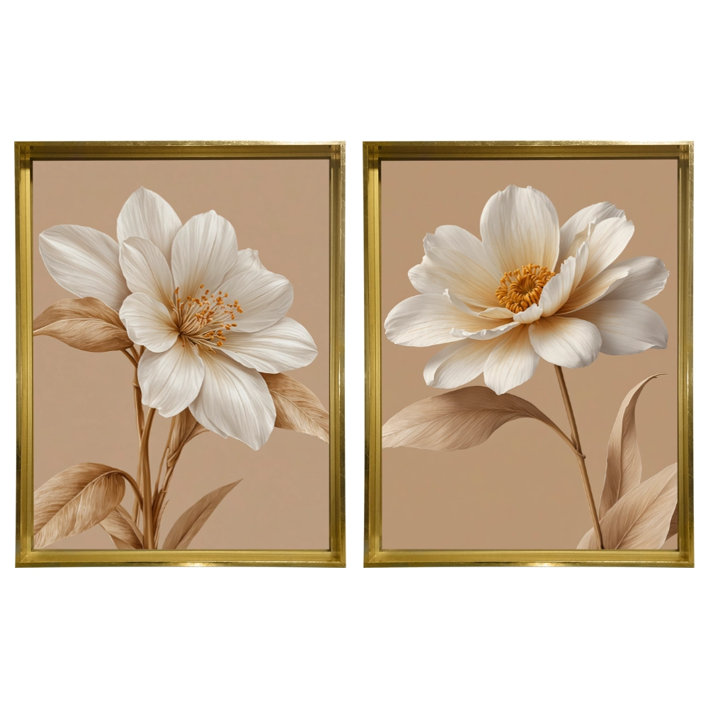 Kit 2 Quadros: Floral Terra Serena