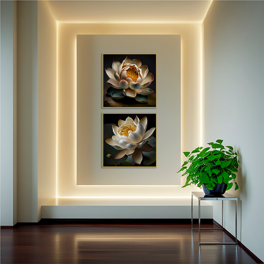 Kit 2 Quadros: Lótus Sereno