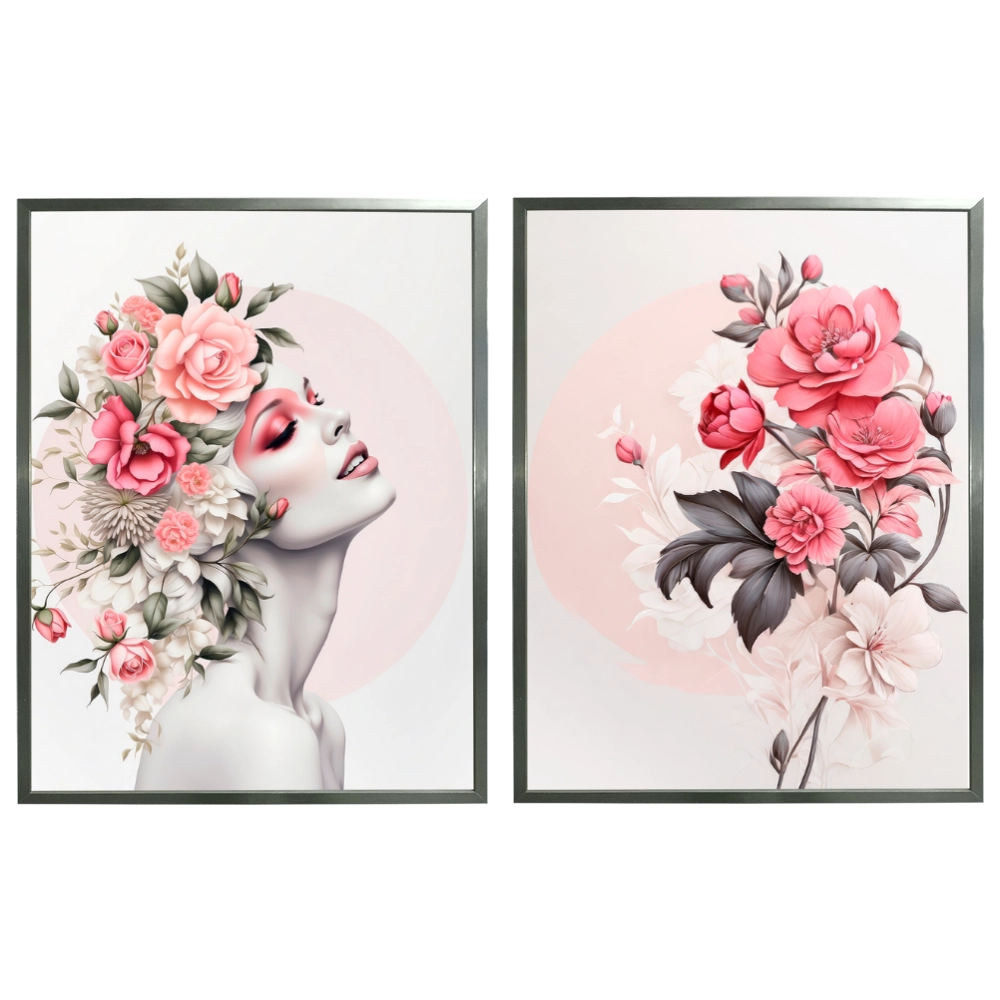 Kit 2 Quadros: Floral - Beleza e Delicadeza na Decoração