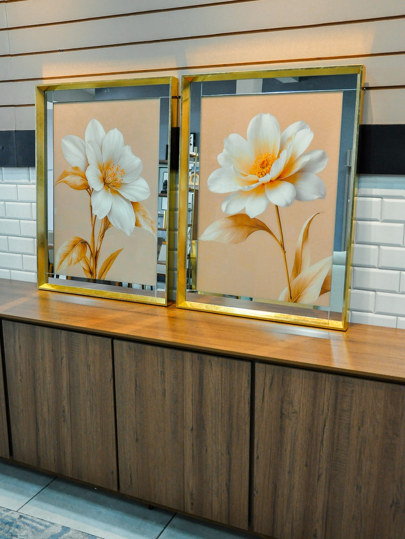 Kit 2 Quadros: Floral Terra Serena - 60x80