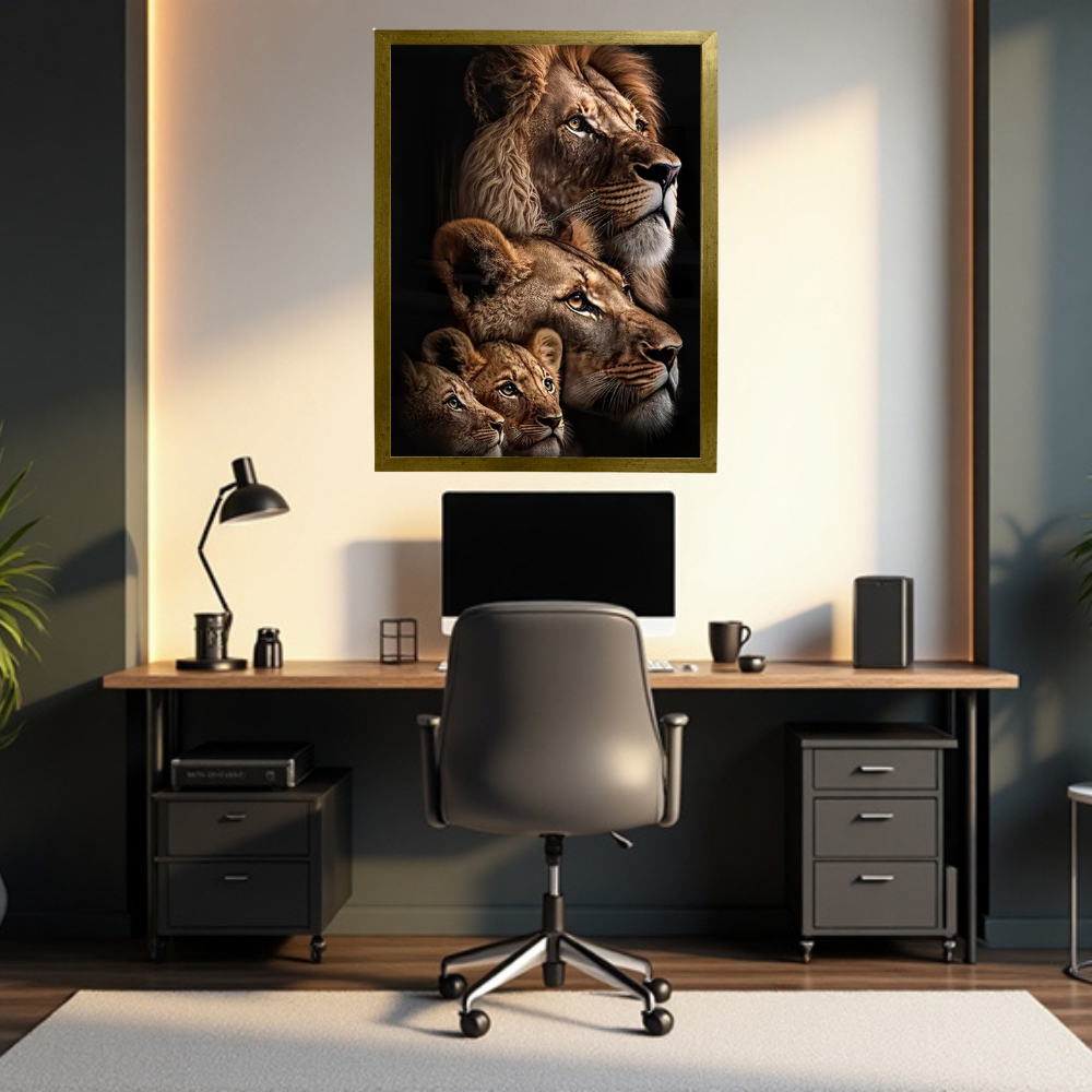 Quadro Leão Família Real