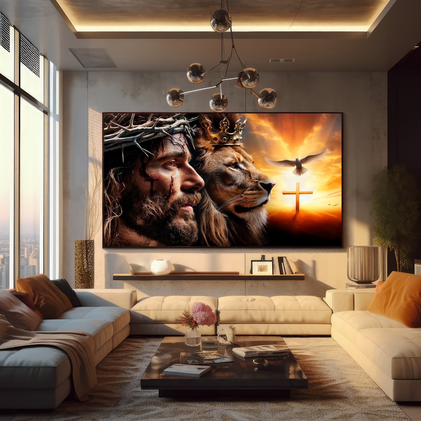 Quadro Leão Coragem e Espírito