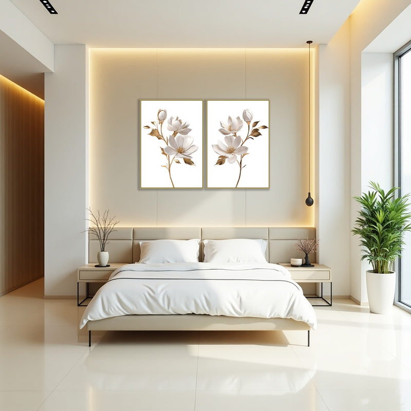 Kit 2 Quadros: Floral Elegânce - 50x70