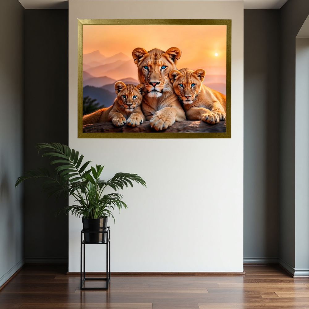 Quadro Leão Força Materna