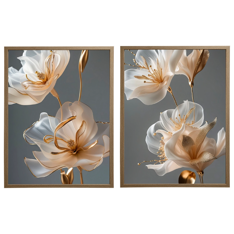 Kit 2 Quadros: Sofisticação Floral