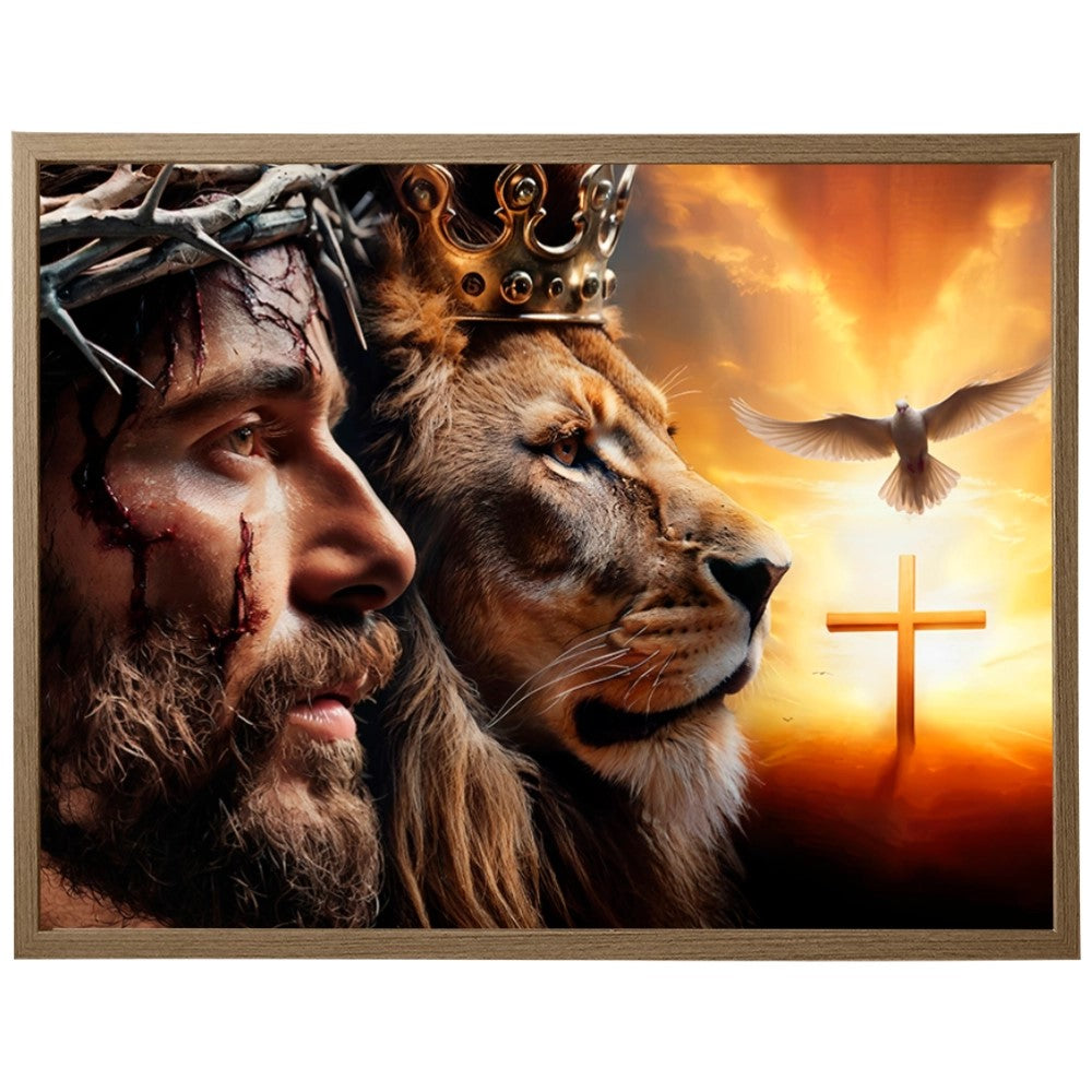 Quadro Leão Coragem e Espírito