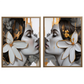Kit 2 Quadros: Floral - Arte Moderna em Tons Neutros
