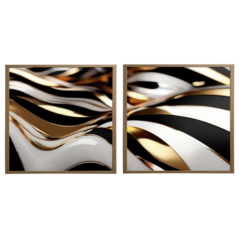 Kit 2 Quadros: Elegância Fluida