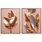 Kit 2 Quadros: Floral Ouro e Rosé