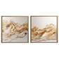 Kit 2 Quadros: Fluxo Dourado