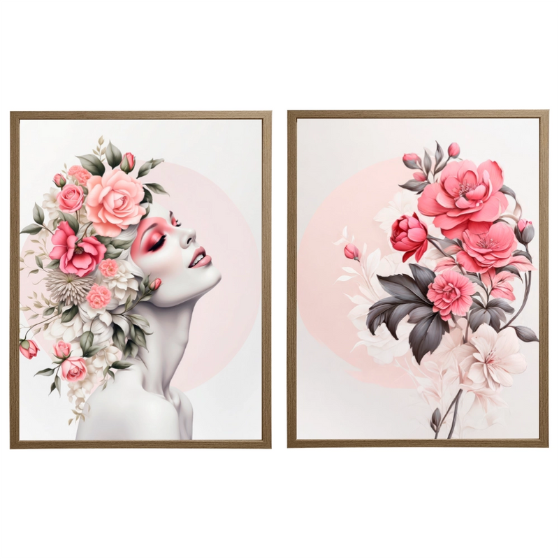 Kit 2 Quadros: Floral - Beleza e Delicadeza na Decoração