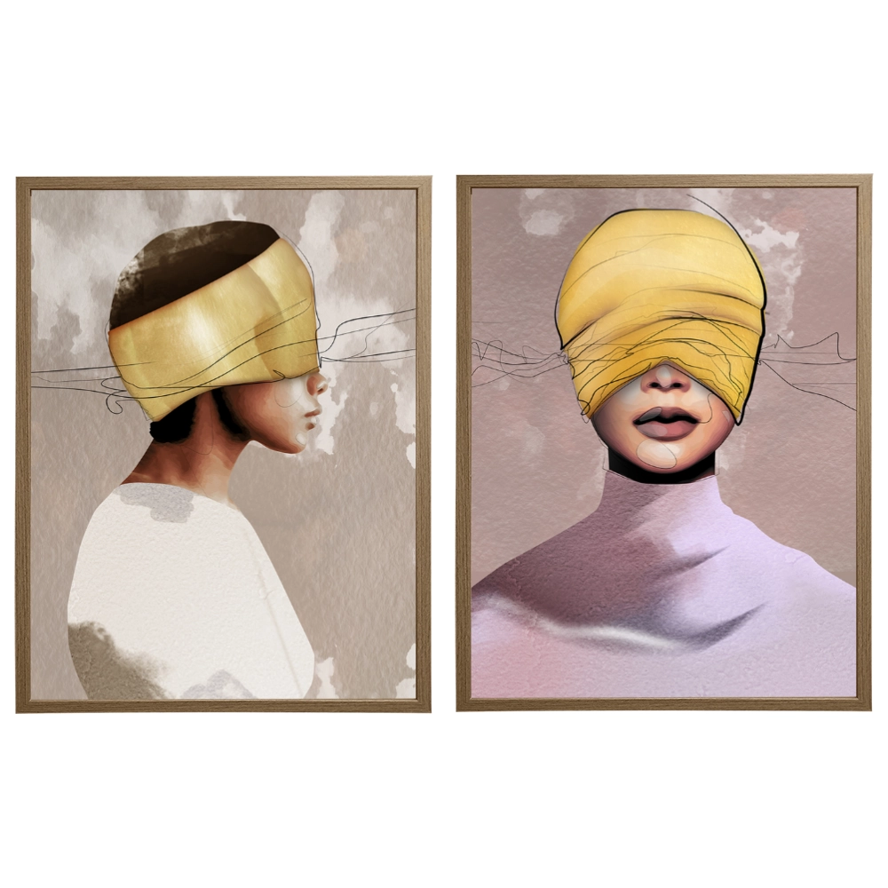 Kit 2 Quadros: Reflexos Ocultos