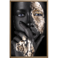 Rosto feminino com pintura Black e textura Gold
