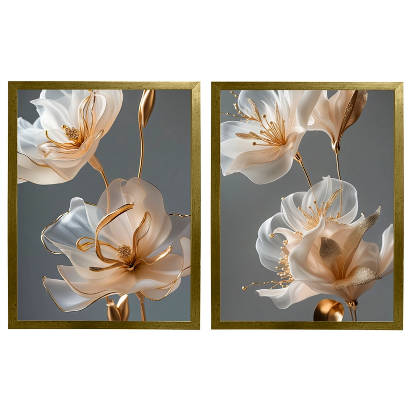 Kit 2 Quadros: Sofisticação Floral