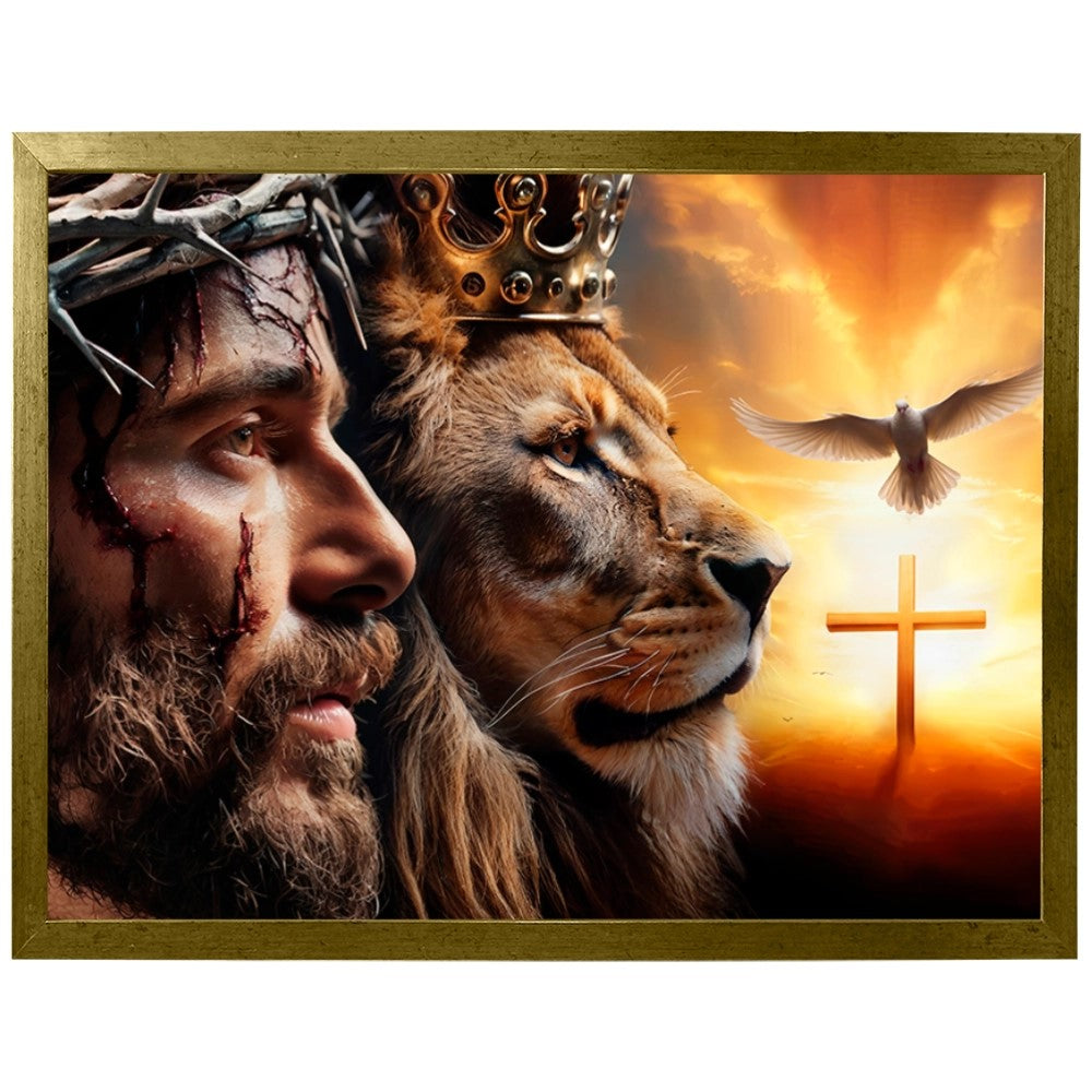 Quadro Leão Coragem e Espírito