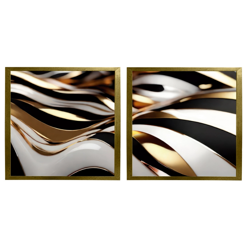 Kit 2 Quadros: Elegância Fluida