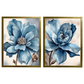 Kit 2 Quadros: Floral Azul Sereno