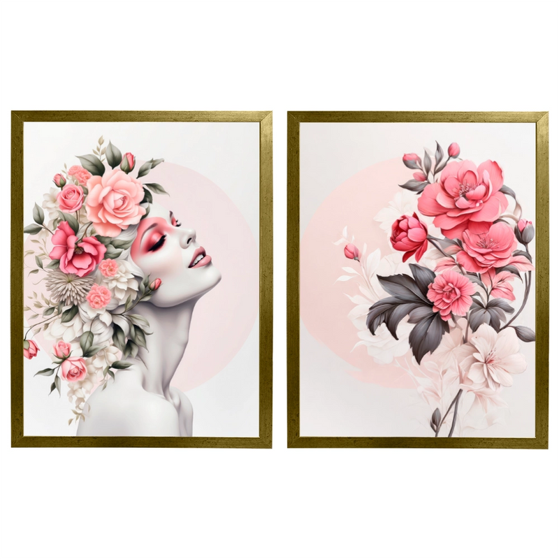 Kit 2 Quadros: Floral - Beleza e Delicadeza na Decoração