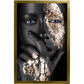 Rosto feminino com pintura Black e textura Gold