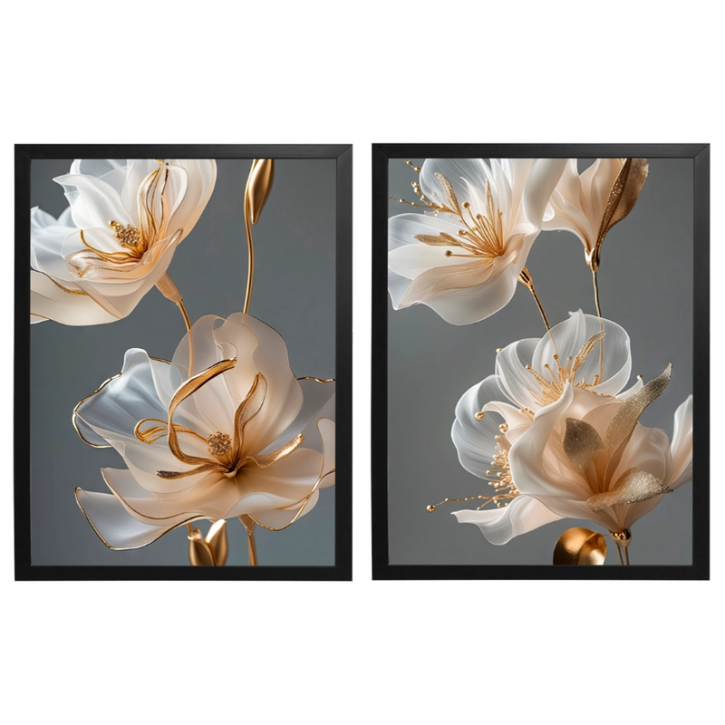 Kit 2 Quadros: Sofisticação Floral