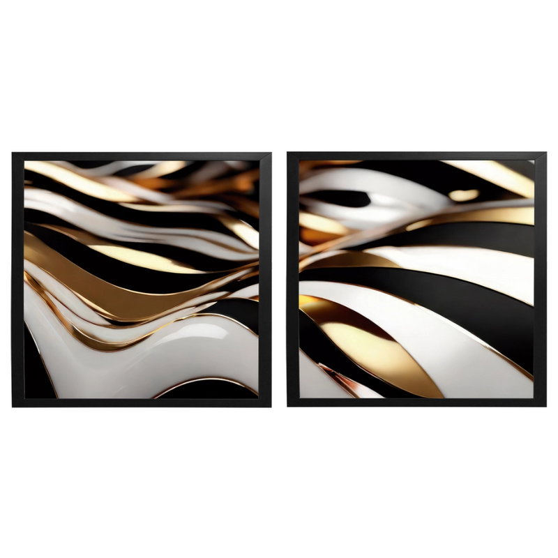 Kit 2 Quadros: Elegância Fluida