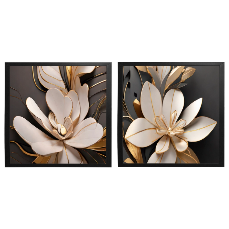 Kit 2 Quadros: Opulência Floral