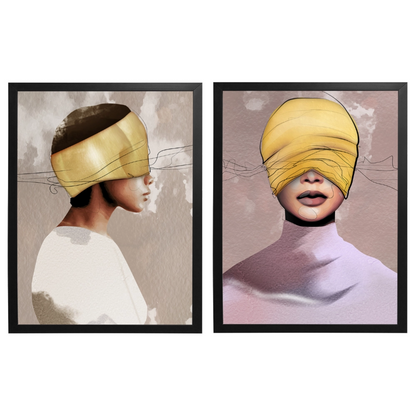 Kit 2 Quadros: Reflexos Ocultos
