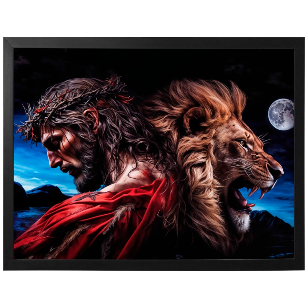 Quadro Leão Força e Paz