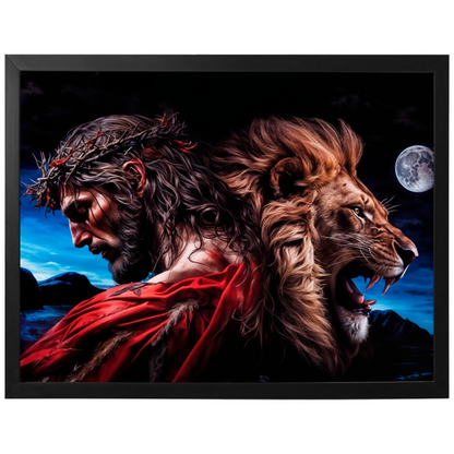 Quadro Leão Força e Paz