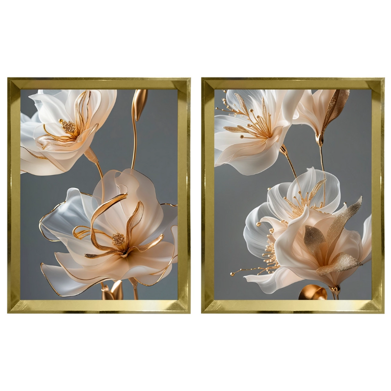 Kit 2 Quadros: Sofisticação Floral