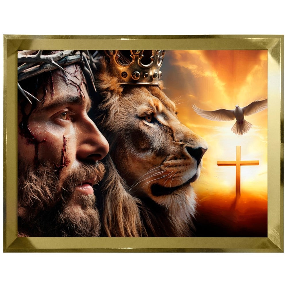 Quadro Leão Coragem e Espírito