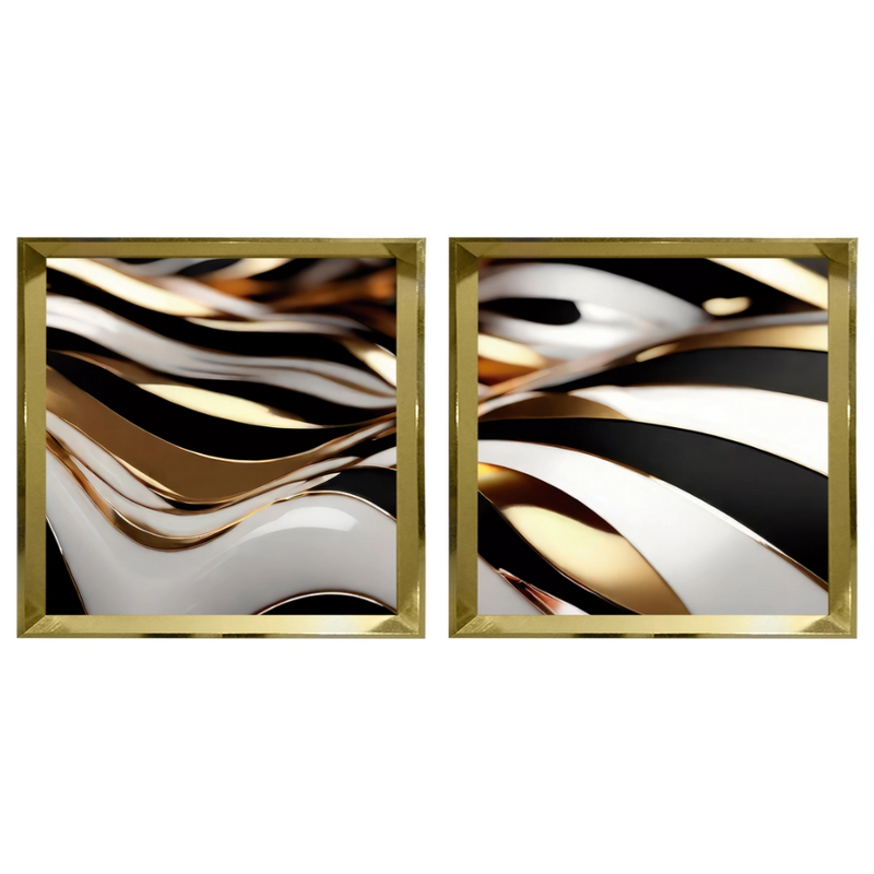 Kit 2 Quadros: Elegância Fluida