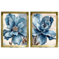 Kit 2 Quadros: Floral Azul Sereno