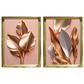 Kit 2 Quadros: Floral Ouro e Rosé