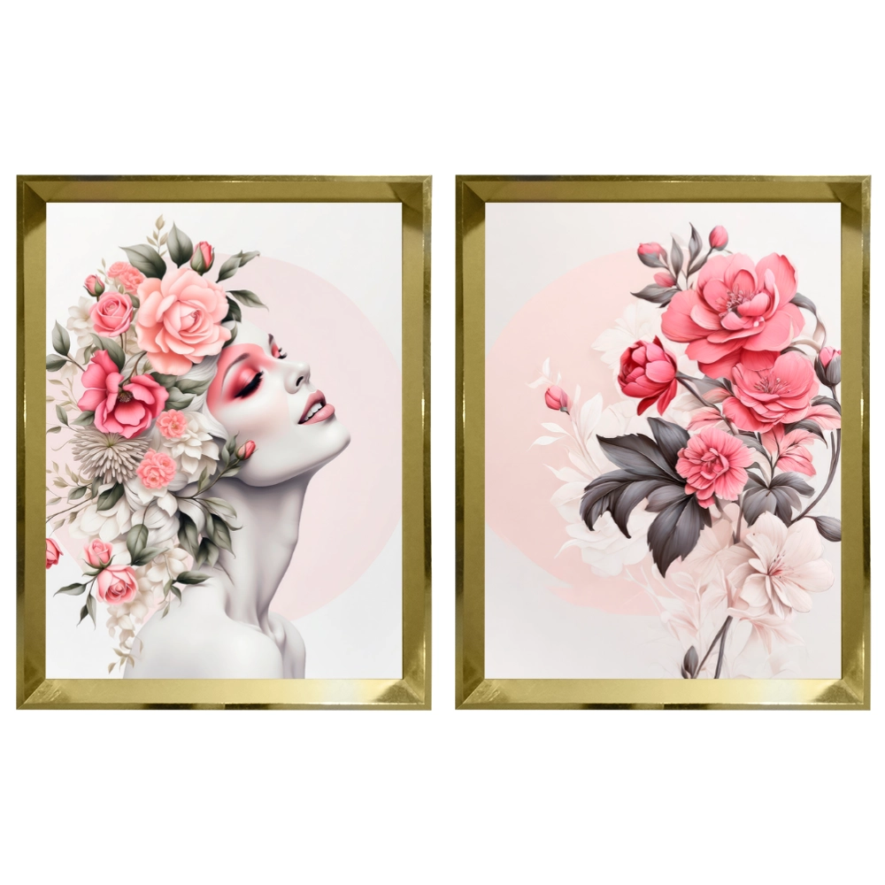 Kit 2 Quadros: Floral - Beleza e Delicadeza na Decoração