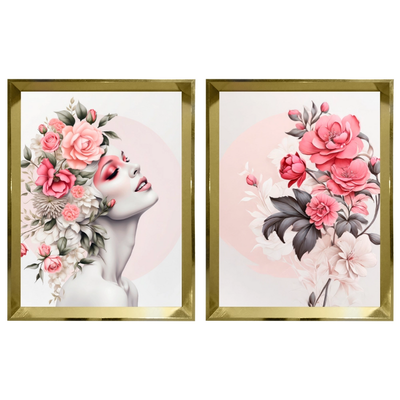 Kit 2 Quadros: Floral - Beleza e Delicadeza na Decoração