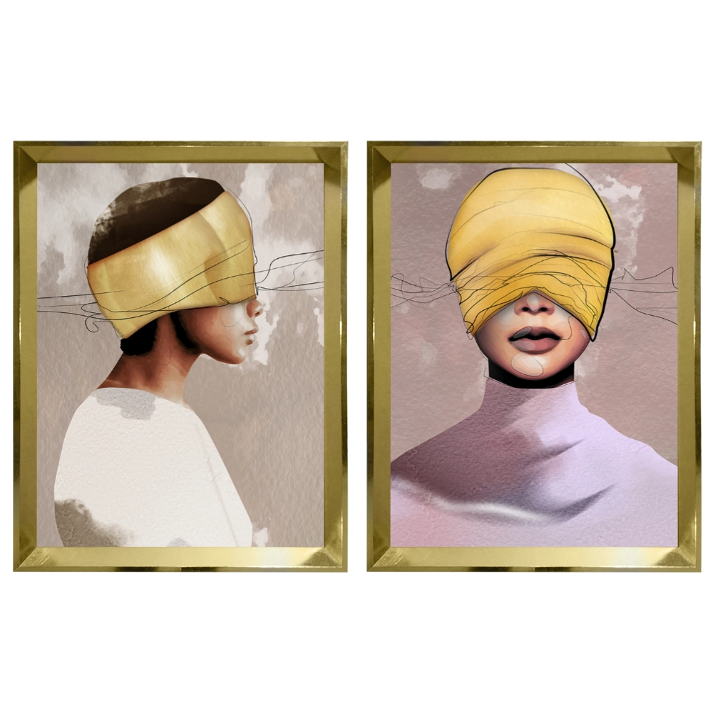 Kit 2 Quadros: Reflexos Ocultos