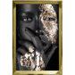 Rosto feminino com pintura Black e textura Gold