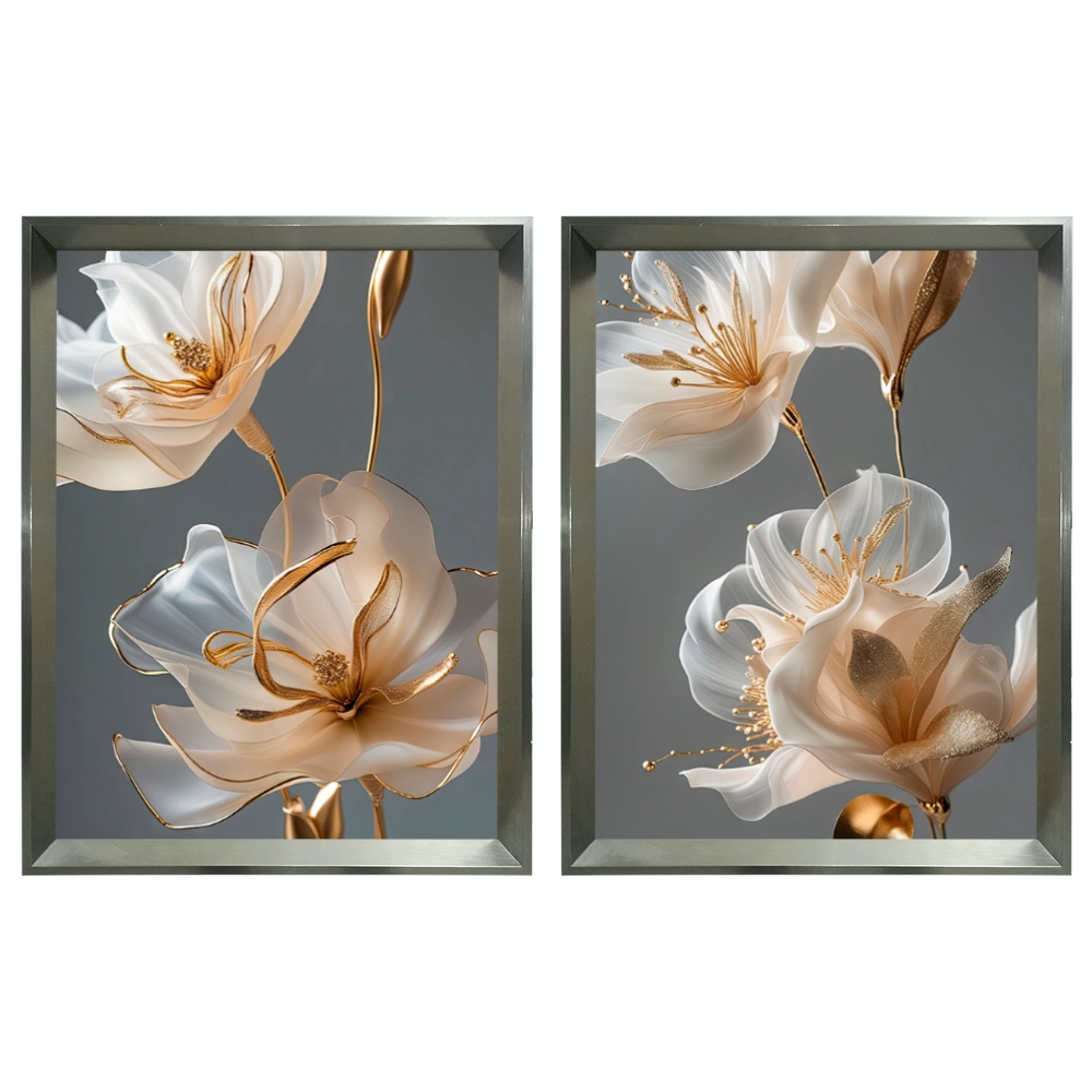 Kit 2 Quadros: Sofisticação Floral
