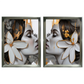 Kit 2 Quadros: Floral - Arte Moderna em Tons Neutros