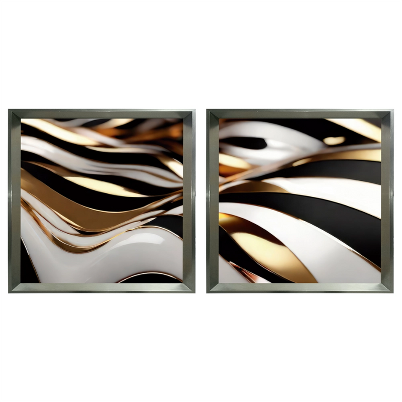Kit 2 Quadros: Elegância Fluida