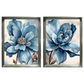 Kit 2 Quadros: Floral Azul Sereno