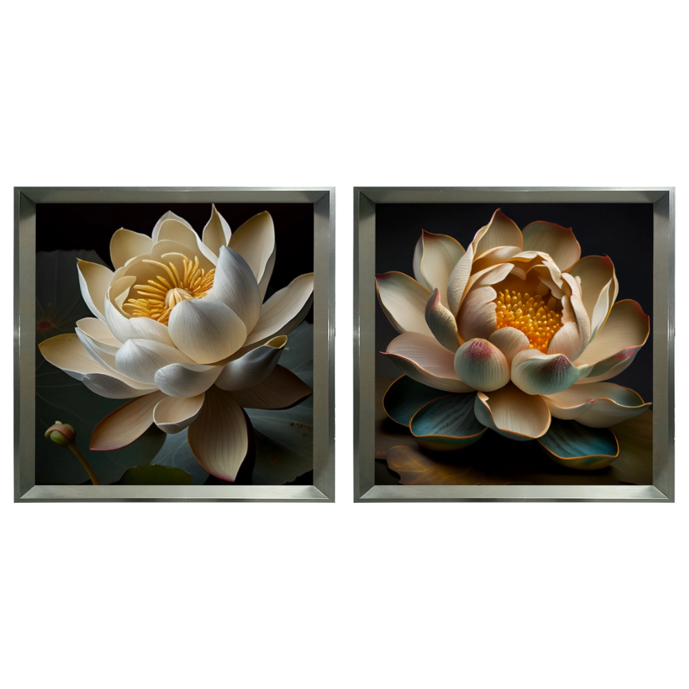 Kit 2 Quadros: Lótus Sereno