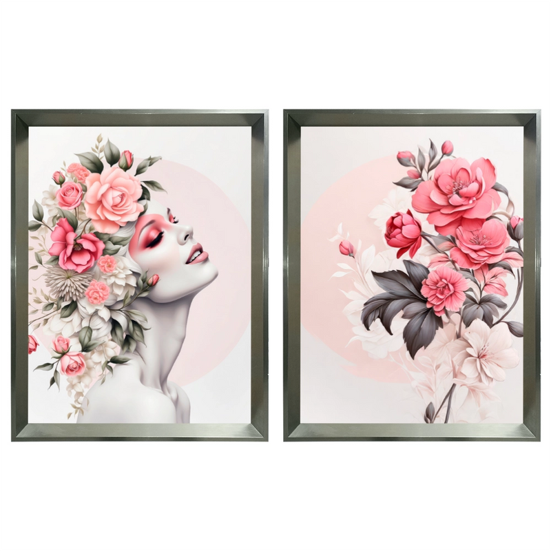 Kit 2 Quadros: Floral - Beleza e Delicadeza na Decoração